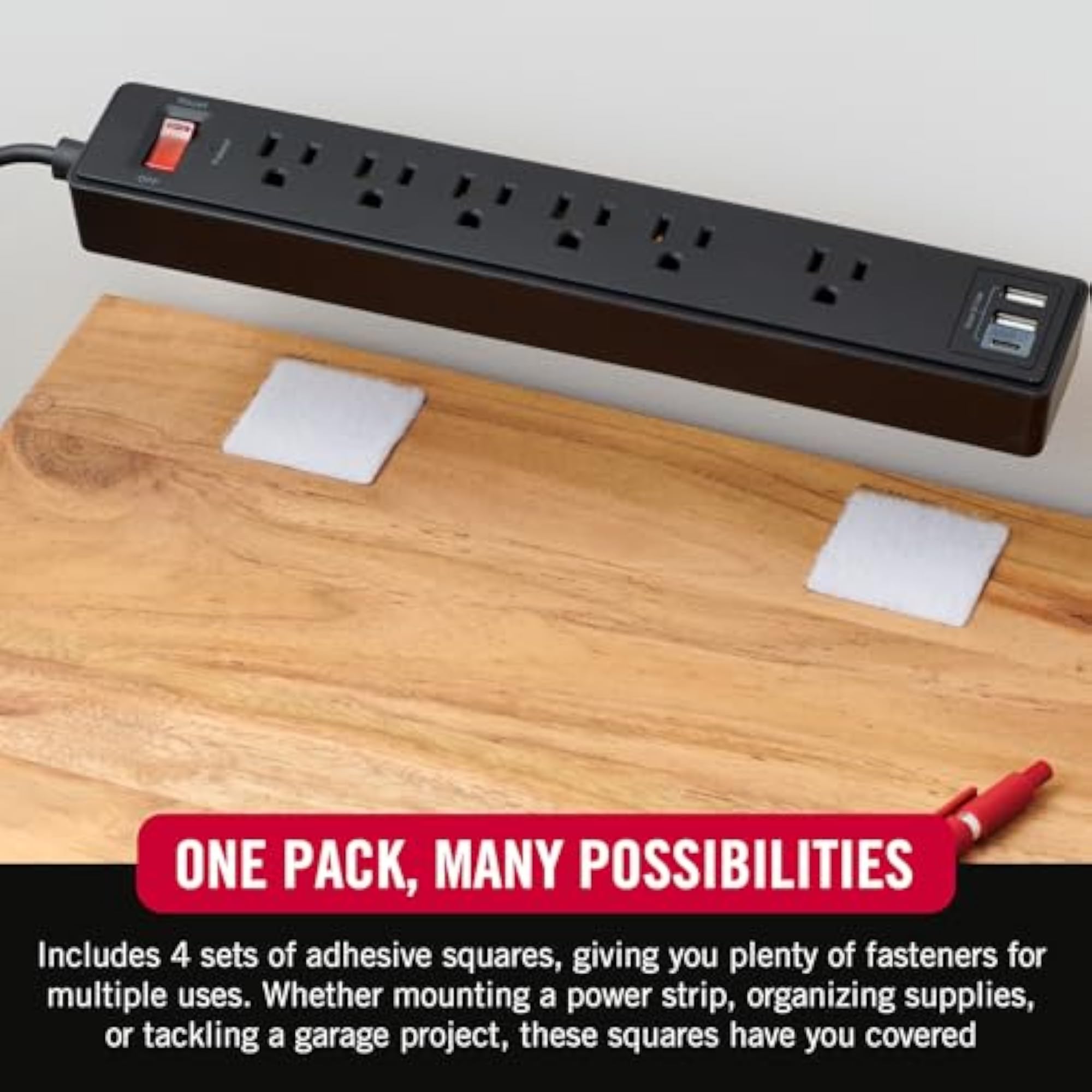 Heavy Duty Squares with Adhesive - Industrial Strength Hold
