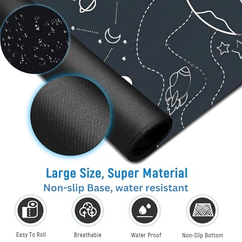 Image of XL Extended Gaming Mouse Pad | XXL Large Desk Mat 60x30cm for Laptop & PC | Non-Slip Rubber Base, Waterproof, Durable & Smooth Surface | Office, Gaming & Study, asthetic