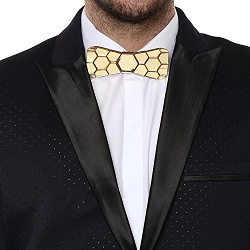 Hexagonal Mirror Gold Tech Bow