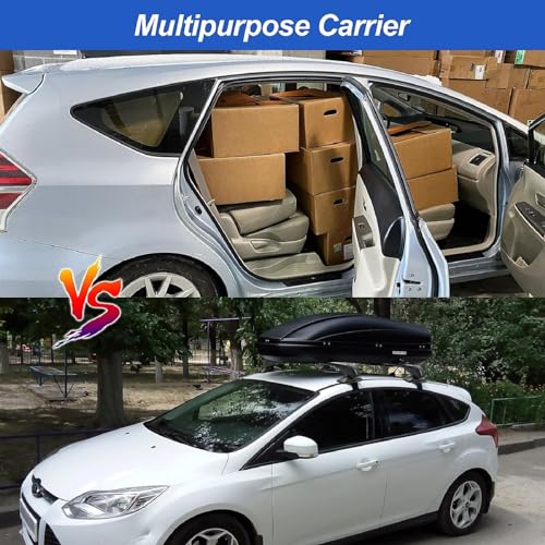CROWNSHOP 2Pcs Lockable Car Roof Bars - 105CM Aluminum Rack for Cars with Raised Running Rails - Anti-Theft Luggage Carrier with 2 Keys - Transport Rack Roof Bars - Image 6