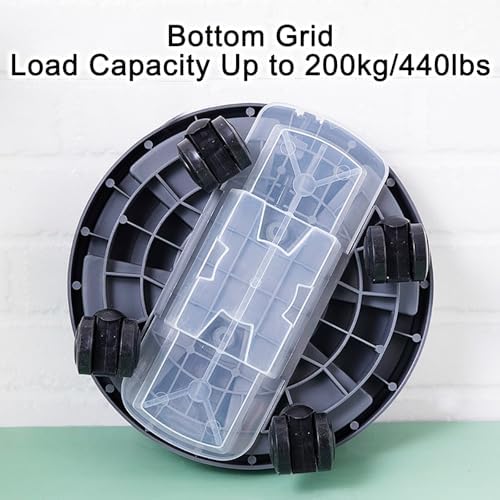 Movable Round Plant Drip Tray Caddy - 34cm/13in Black Drip Pan for Indoor & Outdoor Plants, Perfect for Easy Watering & Protection, Durable & Stylish Design