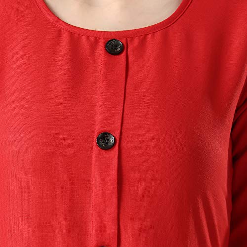 Image of Leriya Fashion Designer Slub Cotton Fully Stitched AnarklaiKurti for Women & Girls on Jeans Palazzo or Skirt