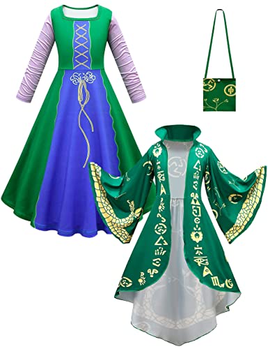 Photo 1 of * SEE NOTES * Abawaka 3PCS Sanderson Sister Costume Sarah Mary Sanderson Cosplay Halloween Witch Suits for Kids Girls Aged 3-12T