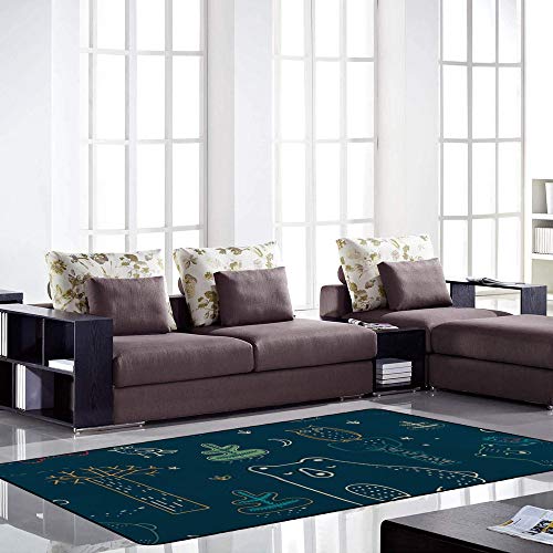 Tapis de sol mignon en velours corail bleu grand format Ruchen