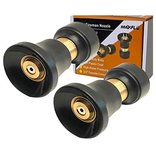 Fireman Style Hose Nozzle 2 Pack Combo | Heavy Duty Hose Spray Nozzle | Garden Hose Nozzle | Water Hose Nozzle | Brass Hose Nozzle | Spray Nozzle for Garden Hose | Universal Fit Garden Hoses
