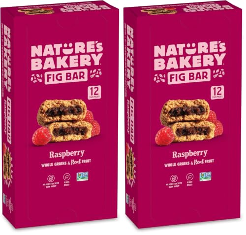 Image of Nature's Bakery Whole Wheat Fig Bars, Raspberry, Real Fruit, Vegan, Non-GMO, Snack bar (Pack of 24)