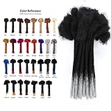 TianRun Human Hair Dreadlock Extensions for Man/Women Color T Grey 35 Strands Crochet 0.6 cm...