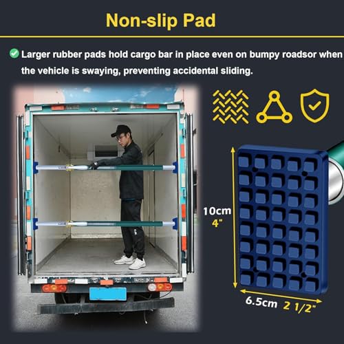 Robuste, verstellbare Ladebalken für LKWs – 300 kg Laststabilisator, 1,2–2,4 m Aluminium-Trennwand, verhindert das Verrutschen von Kisten, 4er-Pack für sicheren Transport, ideal für Umzüge u