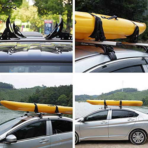 ALAVENTE Saddles Kayak Carrier Boat Surf Ski Roof Top Mounted on Car SUV Crossbar, Universal Kayak & Canoe Car Racks