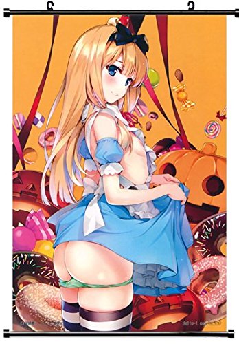 Anewbest Alice In Wonderland Dress Halloween Loli Misaki Kurehito Pantsu Panty Pull Skirt Lift Thighhighs Poster Paintings 24x35 Inch
