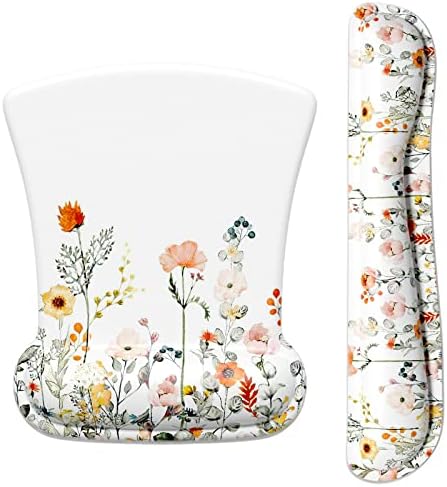 ITNRSIIET Mouse Pad Wrist Support Keyboard Wrist Rest Pad Ergonomic Mousepad Non-Slip Memory Foam Keyboard Pad Easy Typing Pain Relief Perfect for PC Laptop Gaming Office,Weeds