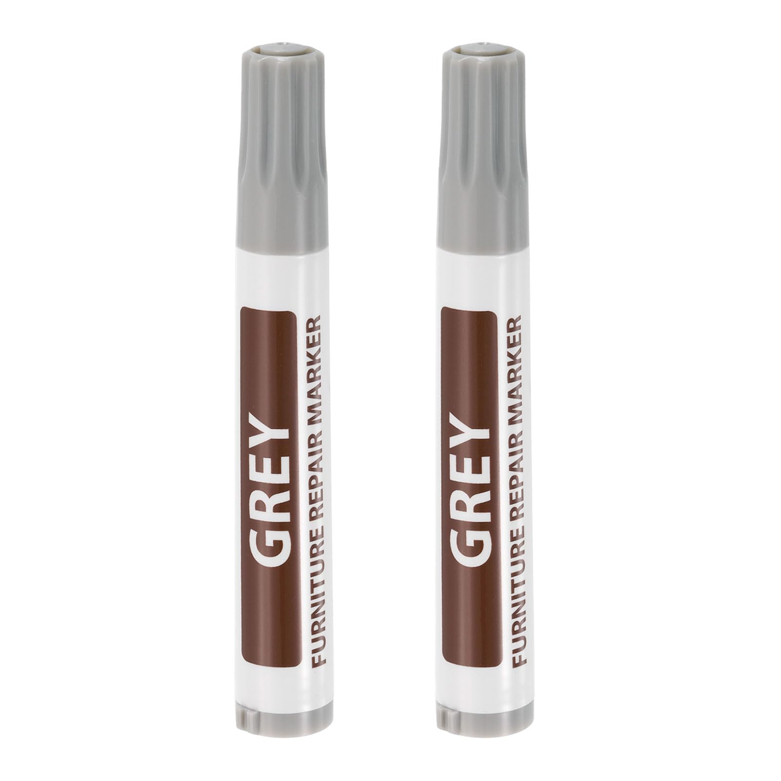 sourcing map Furniture Repair Wood Markers, 2 Pcs Grey Touch Up Filler Sticks, Oil Based Paint Markers for Scratches, Wood Floors, Tables, Cabinet, Carpenters, Cover Ups โ image 1