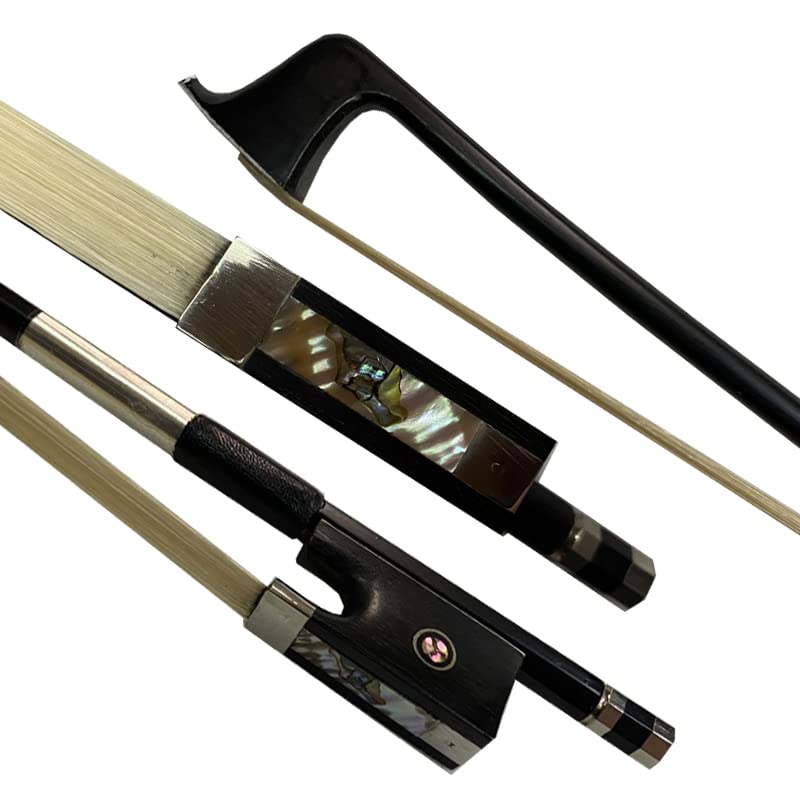 4/4 Full Size black Carbon Fiber Violin Bow Full Advanced Level 4 4 Parisian Eyes Ebony Frog...