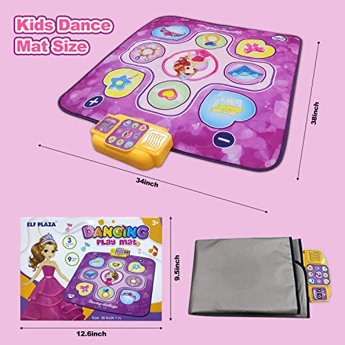 Elf Plaza Dance Mat - Dance Mixer Rhythm Step Play Mat - Dance Game Toy Gift For Kids Girls Boys - Dance Pad With Led Lights, Adjustable Volume, Built-In Music, 5 Challenge Levels (Multicolor) #TOP2