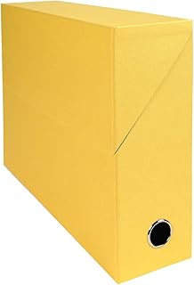 Exacompta 89529E - Caja para proyectos (lomo de 90 mm, papel recubierto de tela), color amarillo
