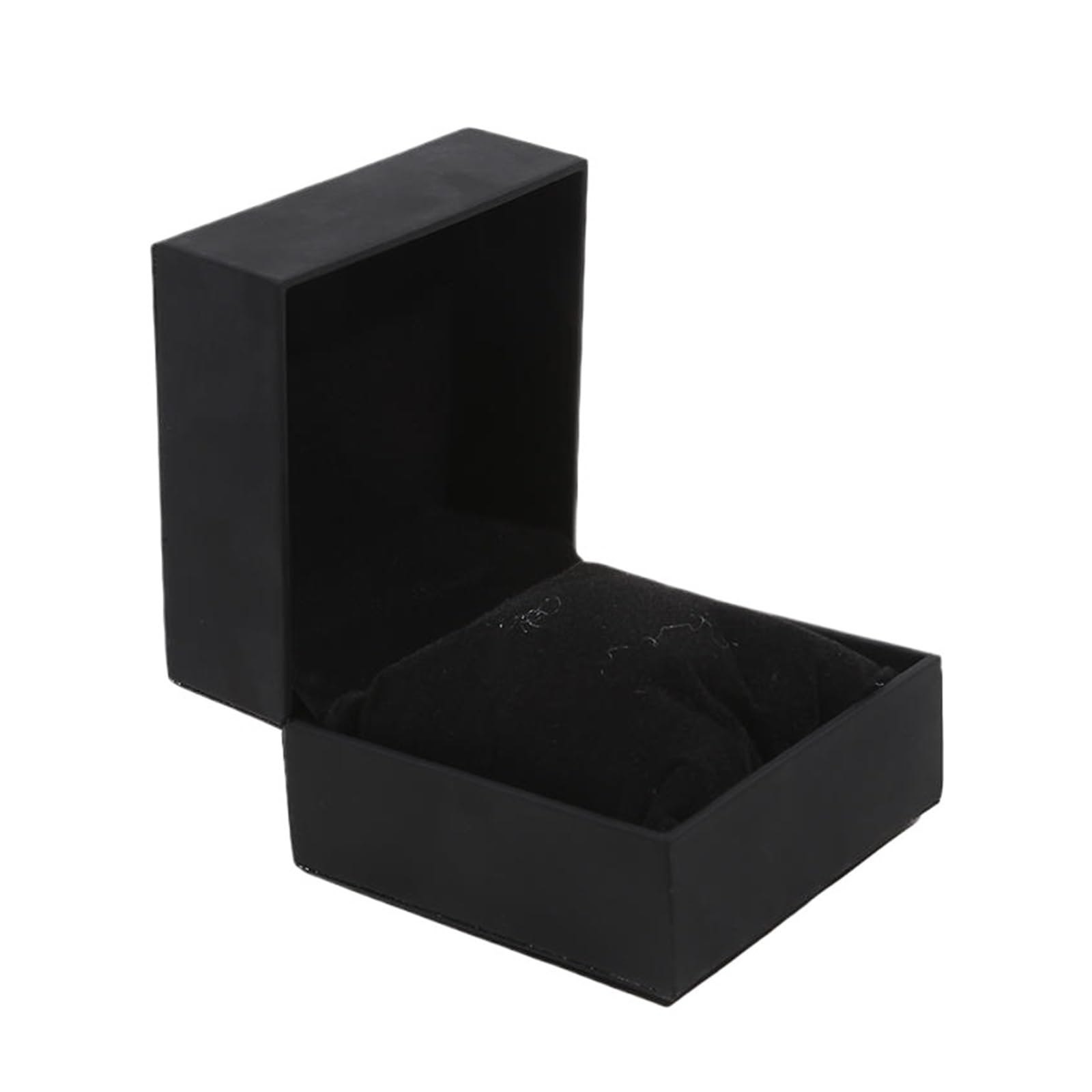 Cymmiyt Men's Black Right Angle Watch Box Black Single Watch Box With Pillow Pu Leather Wristwatch Display Case Organizer For Clamshell Cover(Black Right Angle)