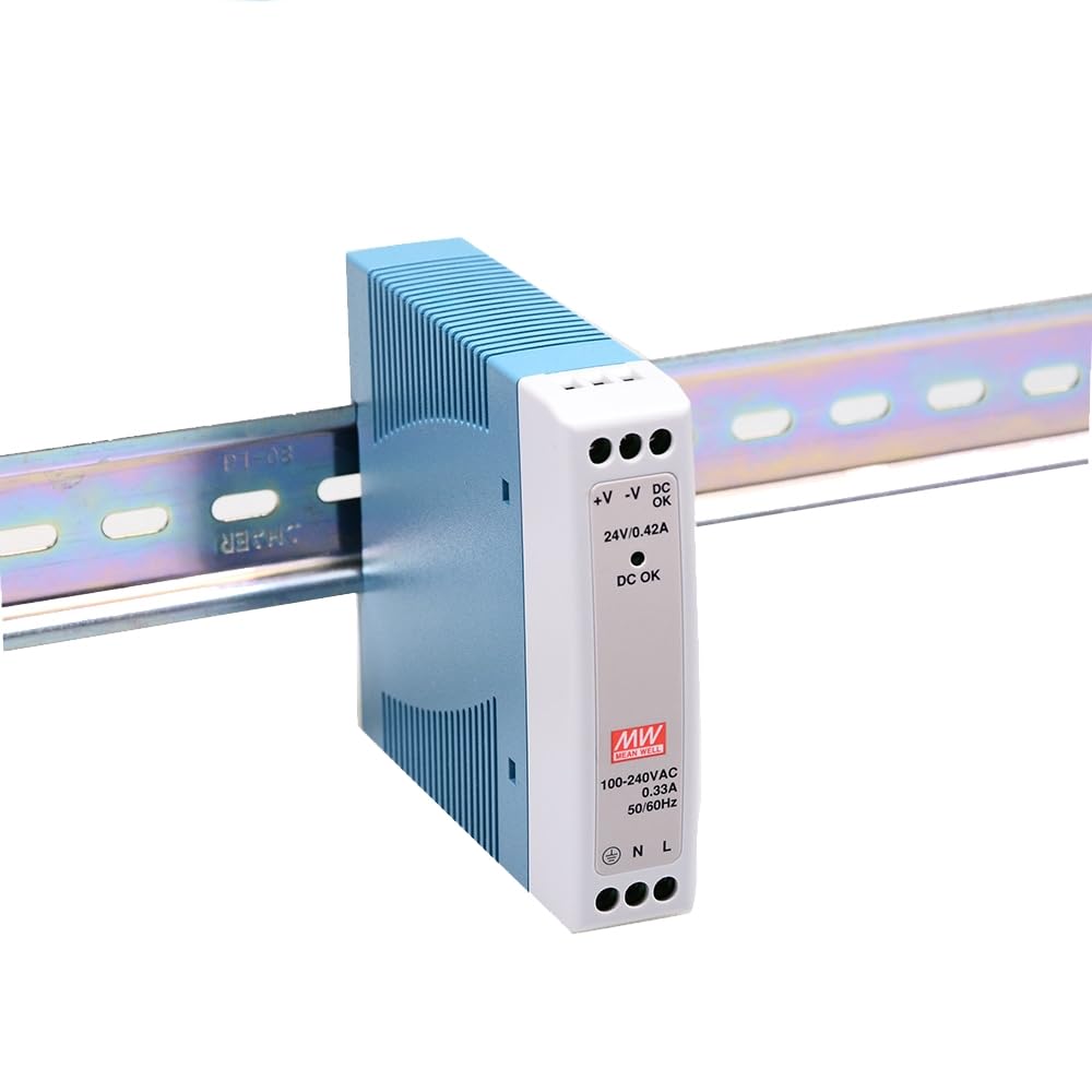 Mean Well MDR 10W 5V 2A Switching Power Supply， AC/DC Single Output Industrial DIN Rail MDR-10-5 Type Enclosed Power Supply Driver Transformer