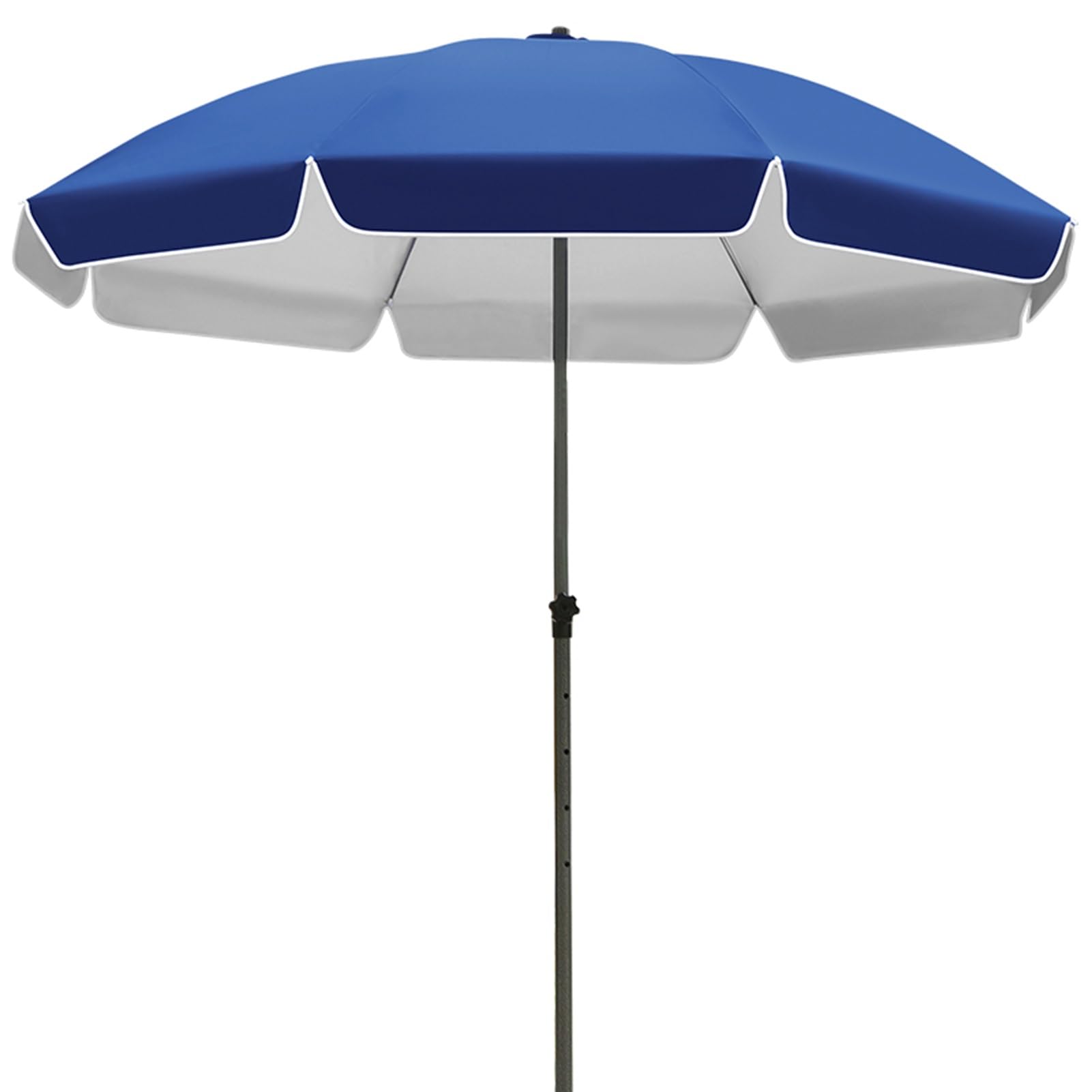 Parasol Ogrodowy z Regulacją Wysokości, Duży Okrągły Parasol na Taras/Plażę/Basen, 2.4m (Color : Bleu)