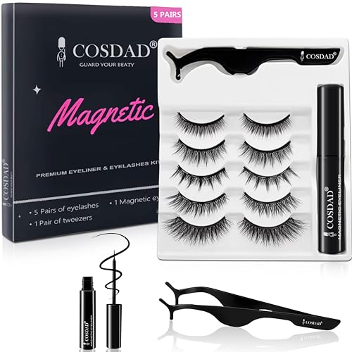 CFJMMKK Magnetic Eyelashes and Eyeliner Kit - Includes Applicator...