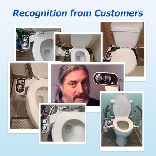 Doolv A8702 Hot And Cold Bidet Attachment For Toilet, Ultra-Slim Bidet Attachment Warm Water, Non-Electric Adjustable Pressure Self Cleaning Sprayer Nozzle Control For Posterior thumb #1