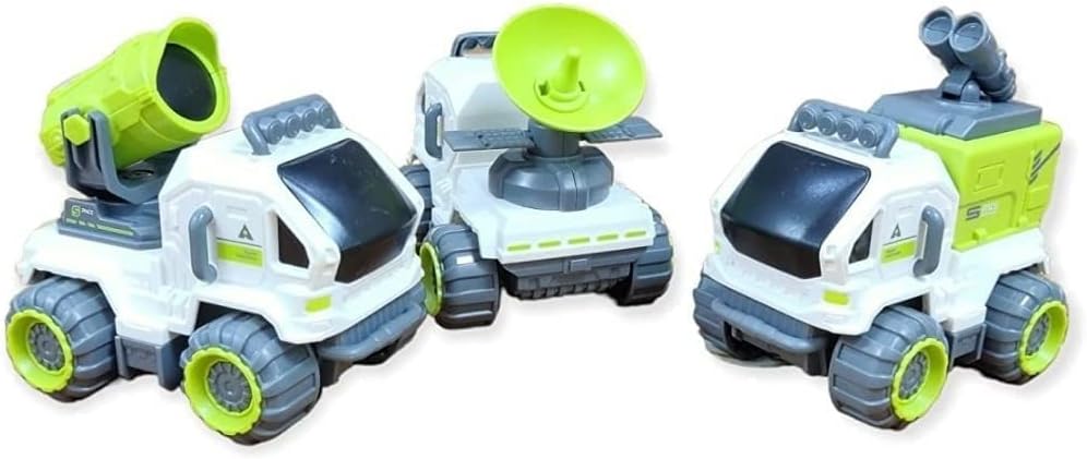 NAYMITA INNOVATION Exclusive Collection of Space Toy Vehicle Truck for 2 3 4 5 Year Old boy, 3Pieces Friction Powered Kids Toddler Car Toy (Space Truck 3pc)