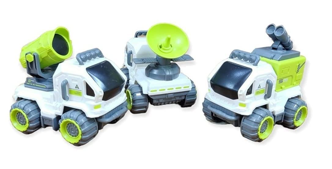 NAYMITA INNOVATION Exclusive Collection of Space Toy Vehicle Truck for 2 3 4 5 Year Old boy, 3Pieces Friction Powered Kids Toddler Car Toy (Space Truck 3pc)