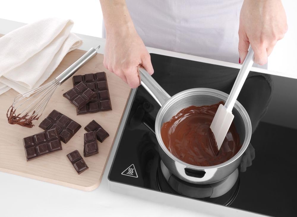 HENDI Cazo, olla, cazuela, para baño María, de doble pared, con depósito de agua, para fundir chocolate, apta para todas las fuentes de calor, 1 L, 330x165x(h)95 mm, acero inoxidable