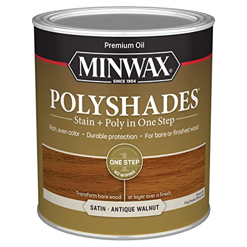 Minwax PolyShades Wood Stain + Polyurethane Finish â€“ Quart, Antique Walnut, Satin