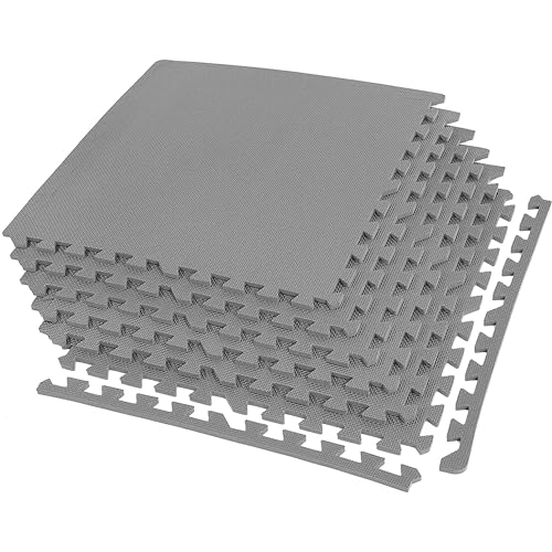 IncStores Fitness Foam Flooring Tiles | Low-Profile Interlocking Foam Tiles for Lightweight Floor Protection in Your Home Gym, Playroom, and More (Grey, 3/8" Thick - 16 Sq Ft) by IncStores - Used condition - US$15.69