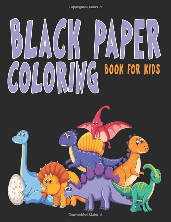 Black Paper Coloring Book for Kids: Dinosaurs Coloring on Black Background for Boys & Girls | Activity Pages for Use with Gel Pens-image-1