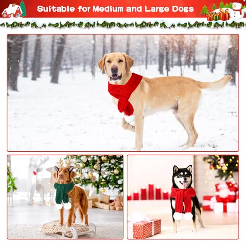 HYLYUN Weihnachten Haustier Schal 2 Stück Gestrickt Haustiers Kragen Winter Katze Halswärmer Rot Grün Haustier Schal Welpen Katze Kostüm Zubehör Mini Strickschal für kleine bis mittelgroße Haustiere