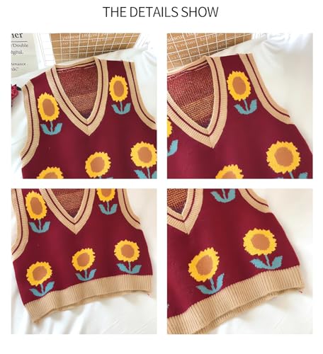 Image of jinghuiyue Women's Sleeveless Sweater Vest Halloween Skull Printed Knit Vest V Neck Crop Pullover Knitwear Tank Tops