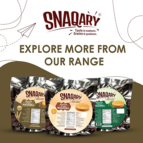 Image of Snaqary All In 1 Whole Wheat Flour Khakhra, Roasted Jeera Khakhra, pack of 4, Healthy Indian Snacks, Crispy and Crunchy Delicious snacks