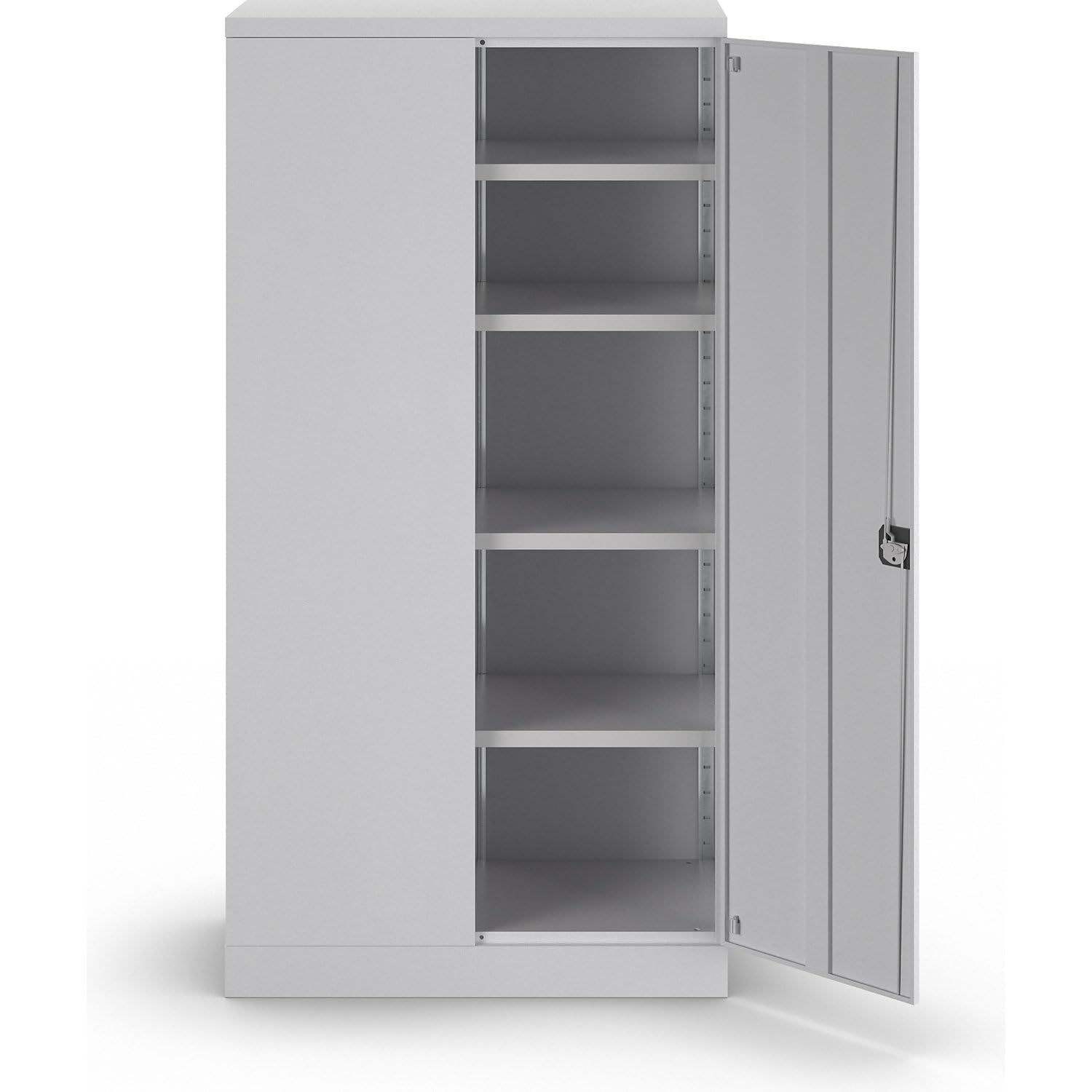 EUROKRAFT Basic | Armoire métallique Nilas | Avec 4 tablettes, h x l x p 1950 x 1000 x 500 mm, gris clair