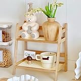 Dimensioni: scaffale per spezie in bambù verticale, dimensioni 28,5 x 26,5 x 17 cm. Con un piano rialzato, questo contenitore per spezie a 2 ripiani ti permette di dire addio ai piani di lavoro ingombri e dare il benvenuto a una cucina ben organizzata.