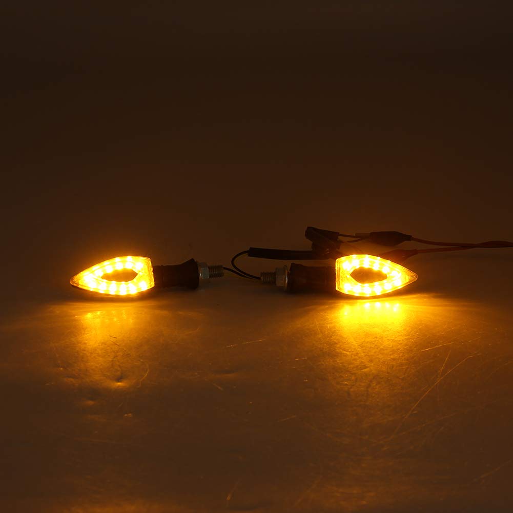 Cnfang4 Motorbike 10.8cm*3cm Turn Signal LED Indicator Blinker Lamps Amber Light For Dirt Bike Street Bike ATV ADV Scooter Plastic Black