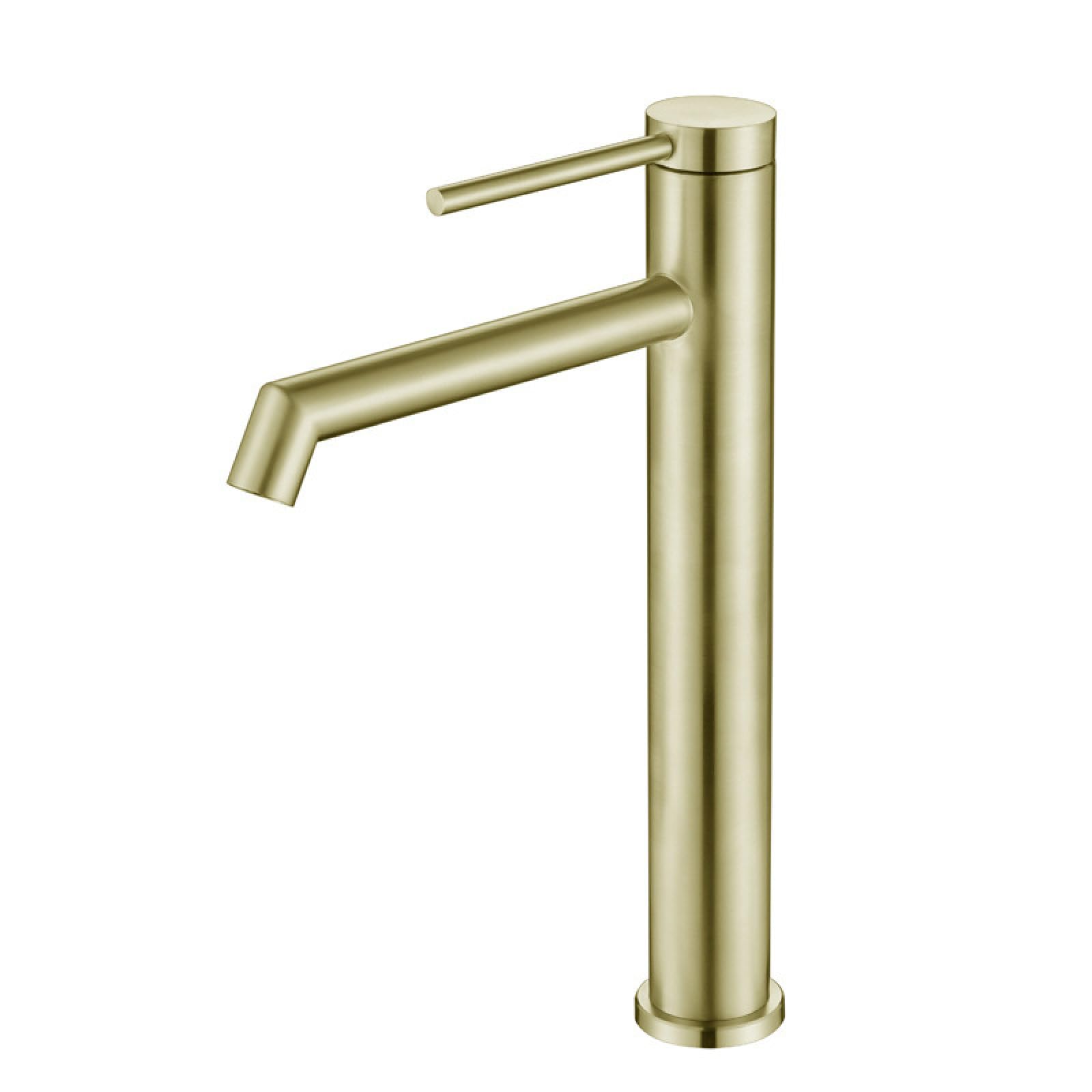 Hot and Cold Bathroom Washbasin Faucet, Brushed Gold (High-End Model)