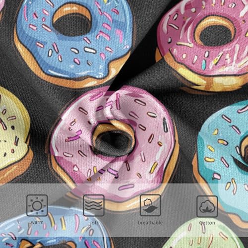 Wusikd Colorful Doughnuts Girls' Underwear Cotton Black Girls Briefs Soft Toddler Underwear 2T3