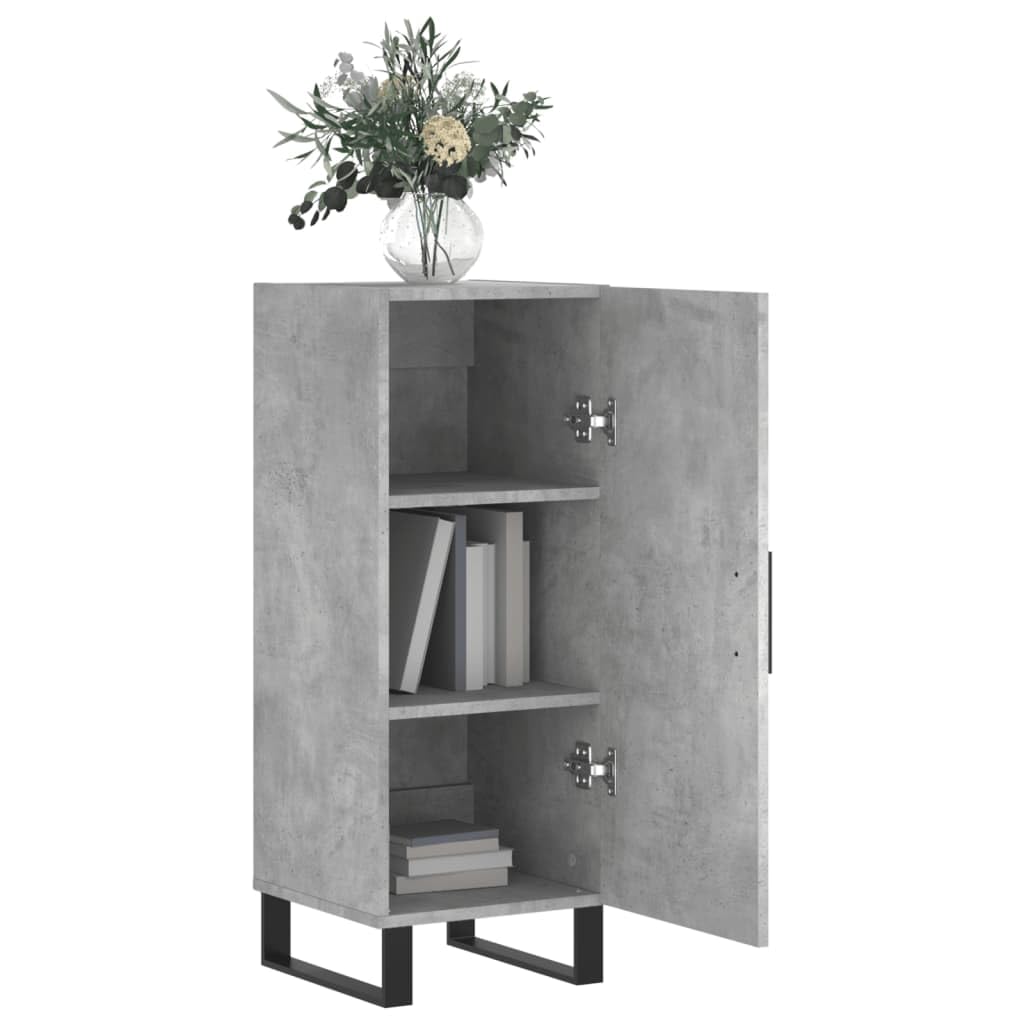 Credenza grigio cemento, 34,5 x 34 x 90 cm, in legno