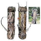 DONQL Fishing Rod Bags Outdoor Fishing Pole Holders Multifunction Camping Portable Canvas Backpack Case Fish Rod Storage Bag Fishing Rod Case Holding 5 Poles & Fishing Tackles (Camouflage)