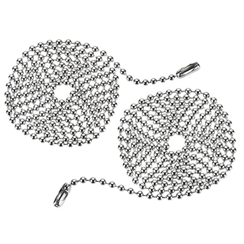 Tool parts Pull Chain Extension 2.62 Ft Stainless Steel 3.0mm Beaded for Light Fan 2pcs