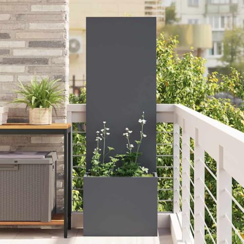 vidaXL Garten Sichtschutz-Leinwand Anthrazit 50 x 140 cm, Garten und Terrasse, Moderne Abtrennung, dekorative Einlagen, schlanker Sichtschutz, zeitgemäße Umrandung