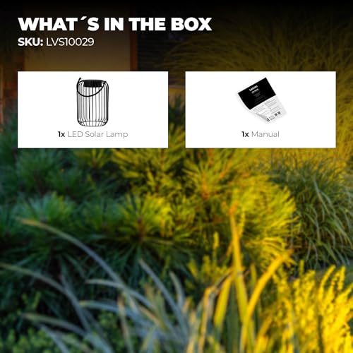 Ledvion - LED Solar Table Lamp Cylinder, Black, IP44, Solar Energy, 0.25W, 3000K - Image 3