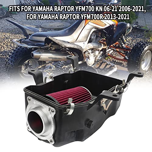 Image of Motoparty Engine Air Filter kit for 2006-2021 Yamaha YFM700 Raptor, 2013-2021 YFM700R & YFM700R SE, W /Intake & Holder Adapter (Silver)
