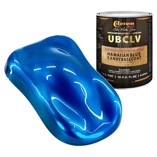 Custom Shop Urethane Ultra Candy Basecoat Paint, Hawaiian Blue - Pint