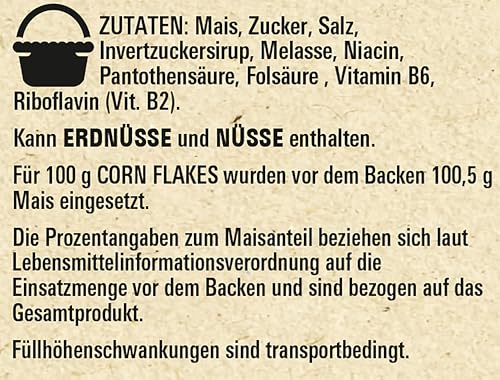 Nestlé Cerealien Corn Flakes Cerealien, Klassische Mais Cornflakes, Glutenfrei, 1er Pack (1 x 375g)