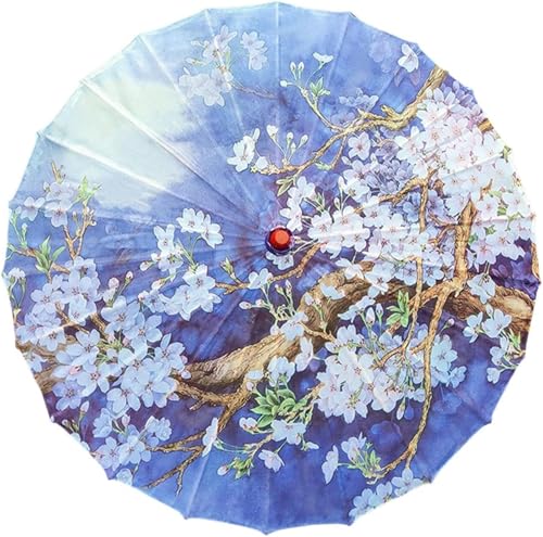 PZOFERLIN Antique Dance Umbrella Chinese Oiled Paper Dance Umbrella Oriental Oil Parasol(Style a)