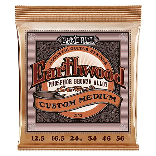 Ernie Ball Earthwood Cordes Custom Medium Phosphore Bronze pour guitare acoustique, calibre 12.5-56 - Les Beatles, Paul McCartney, John Lennon, RIngo Starr, George Harrison Ernie Ball Earthwood Cordes Custom Medium Phosphore Bronze pour guitare acoustique, calibre 12.5-56