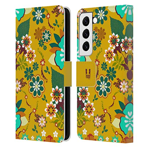 Étui portefeuille Samsung S22 5G imprimé floral pour le quotidien