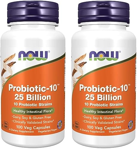 Now Foods Probiotic-10 25 Billion 100 Count (Pack of 2)